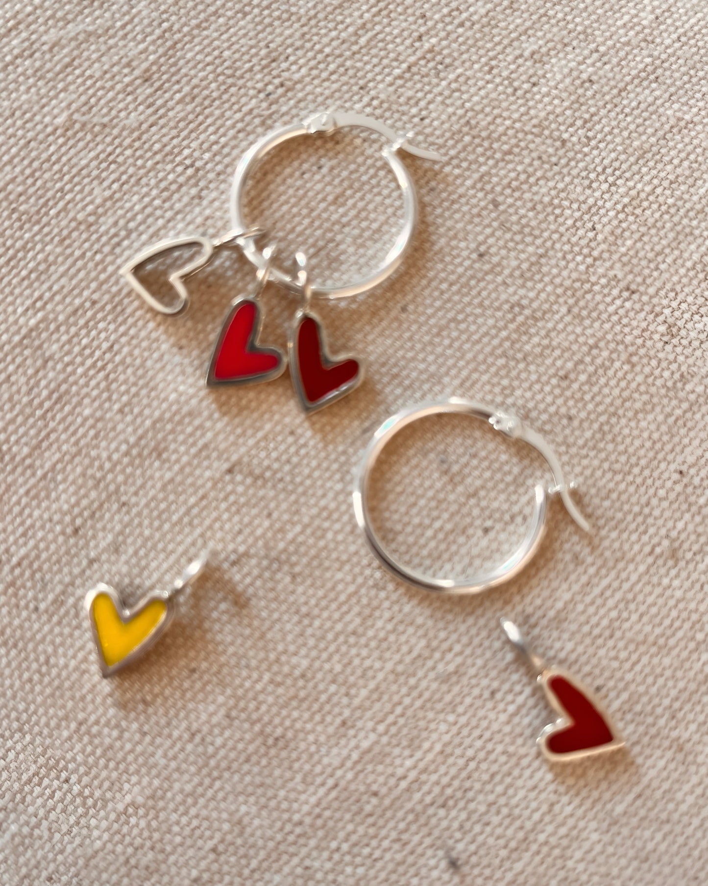Aros Argollas Corazón Mini
