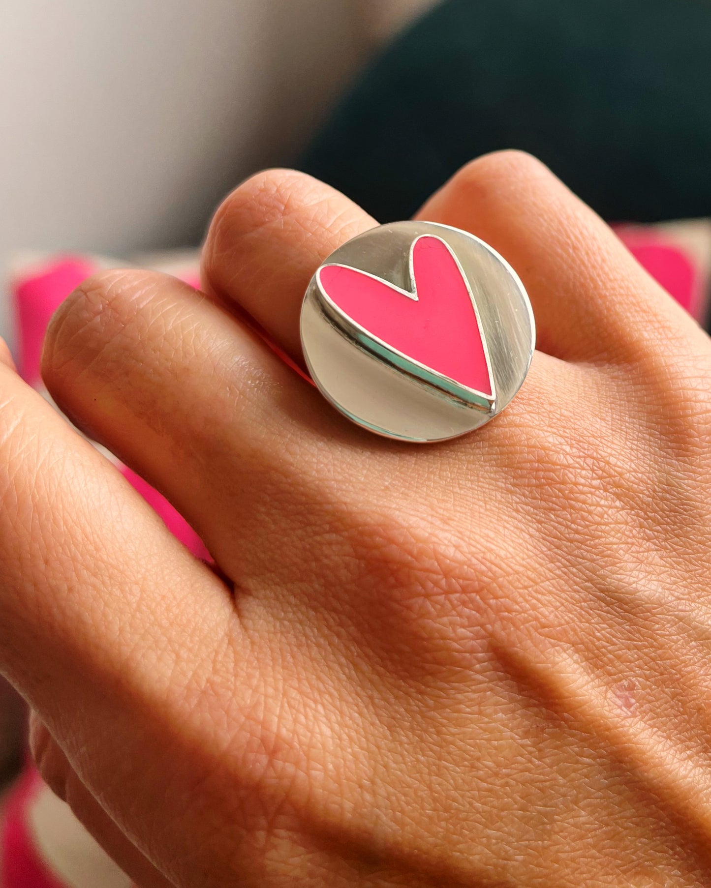 Anillo de Circulo Corazón L