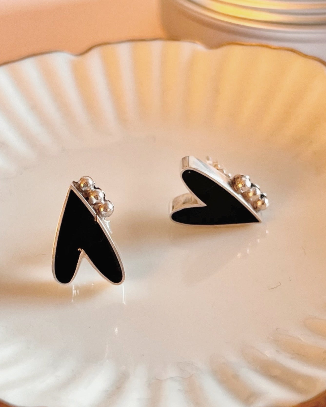 Aros Corazón Bolitas