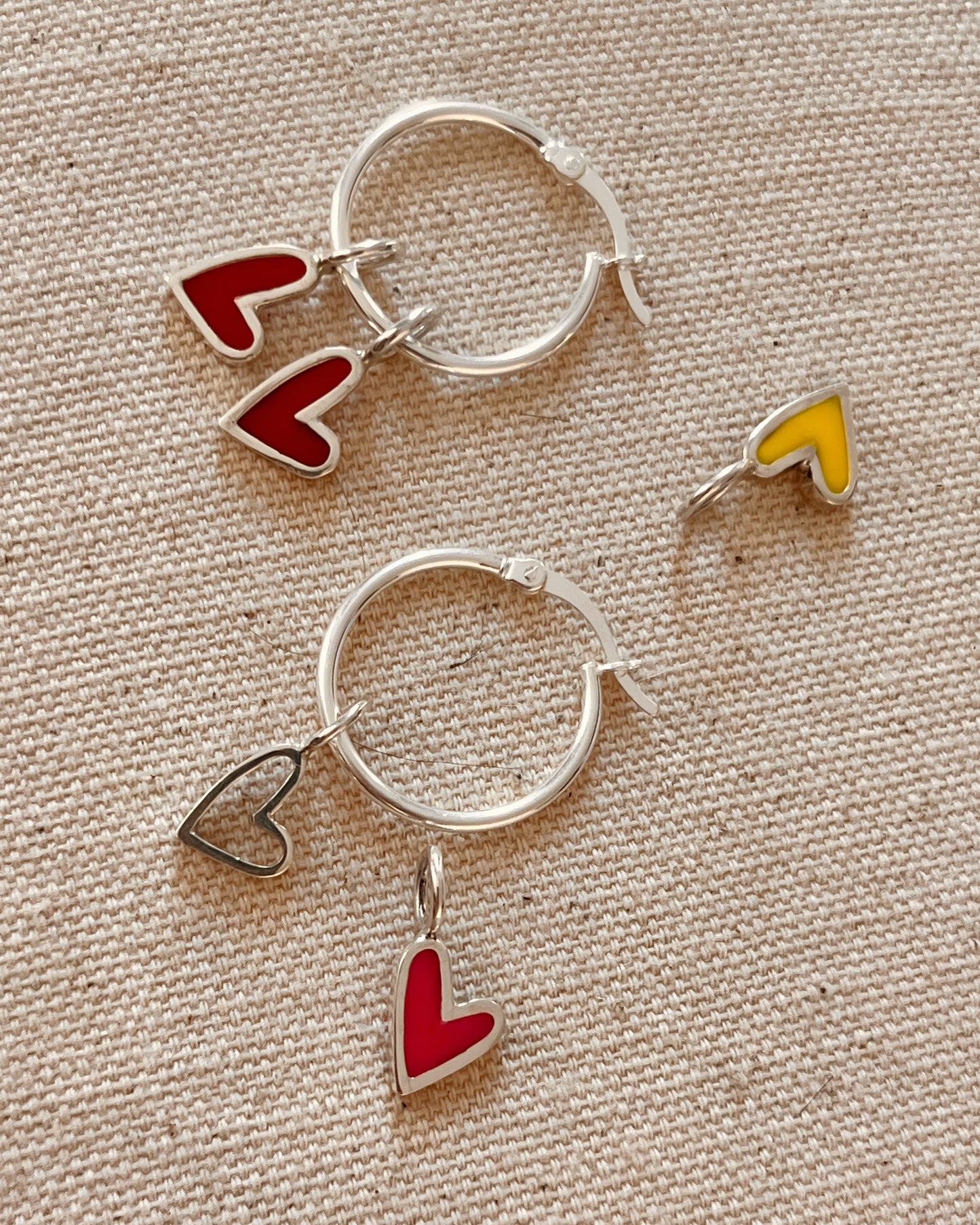 Aros Argollas Corazón Mini