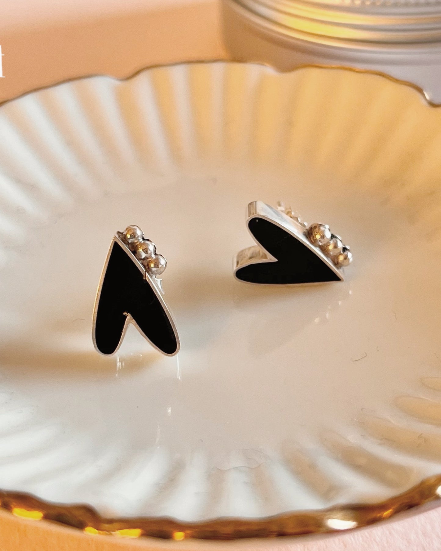 Aros Corazón Bolitas