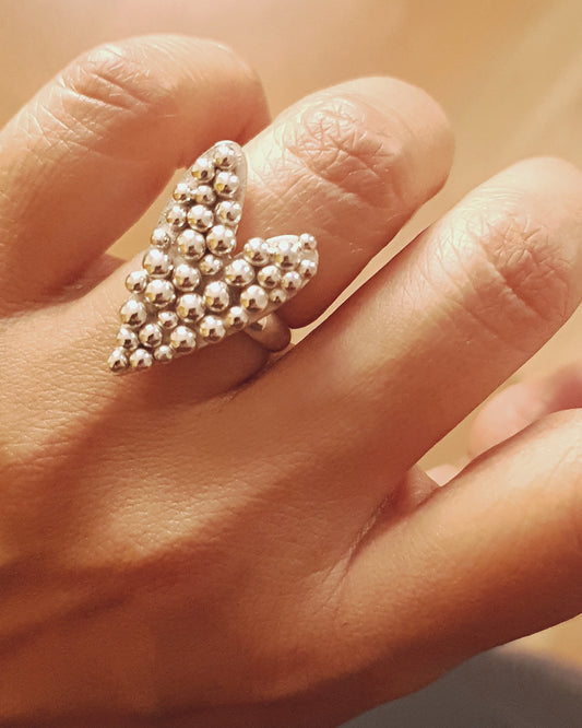 Anillo de Corazón Pelotitas