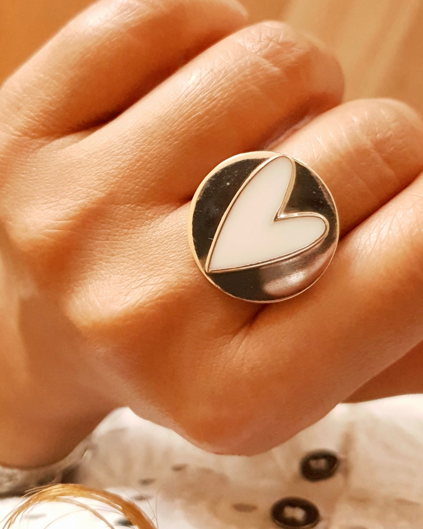 Anillo de Circulo Corazón L