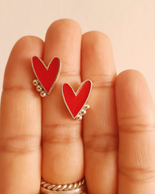 Aros Corazón Bolitas
