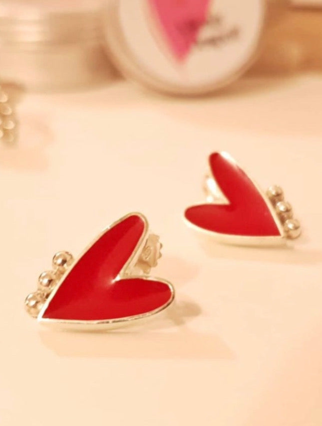 Aros Corazón Bolitas